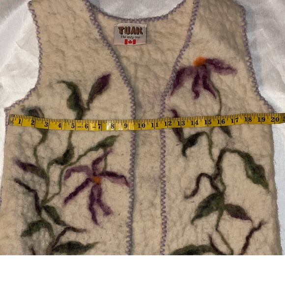 TUAK 100% Pure Virgin Wool Sweater Vest - Women's Size M - Hand Knit in Canada - Picture 8 of 8